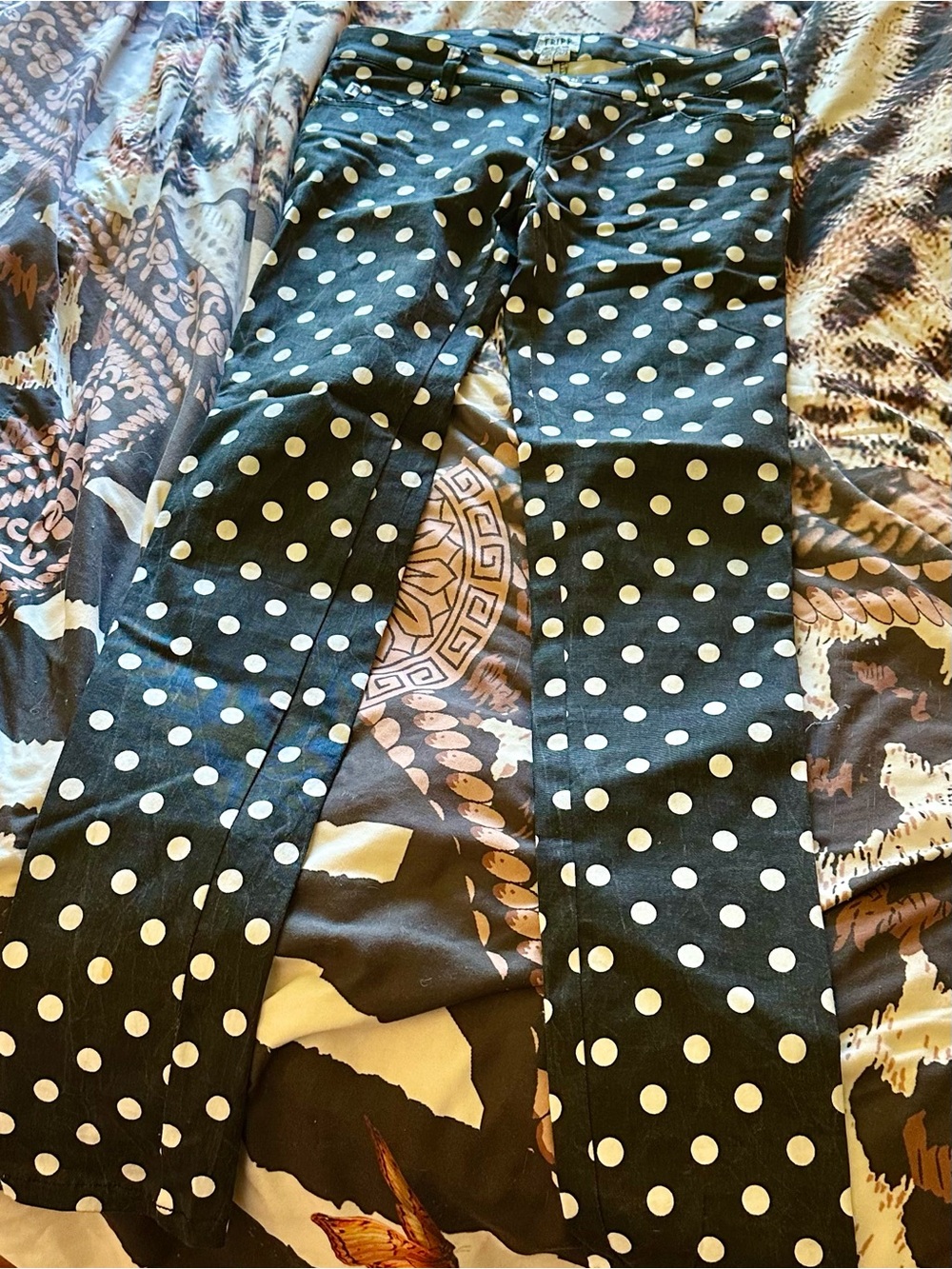 Tripp NYC Black and White Polka Dot Pants